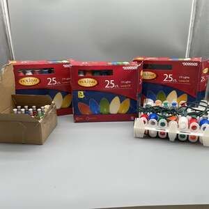 3 Sets Of Holiday Living 25 ct C9 Christmas Multi Indoor Outdoor Lights 25 Ft
